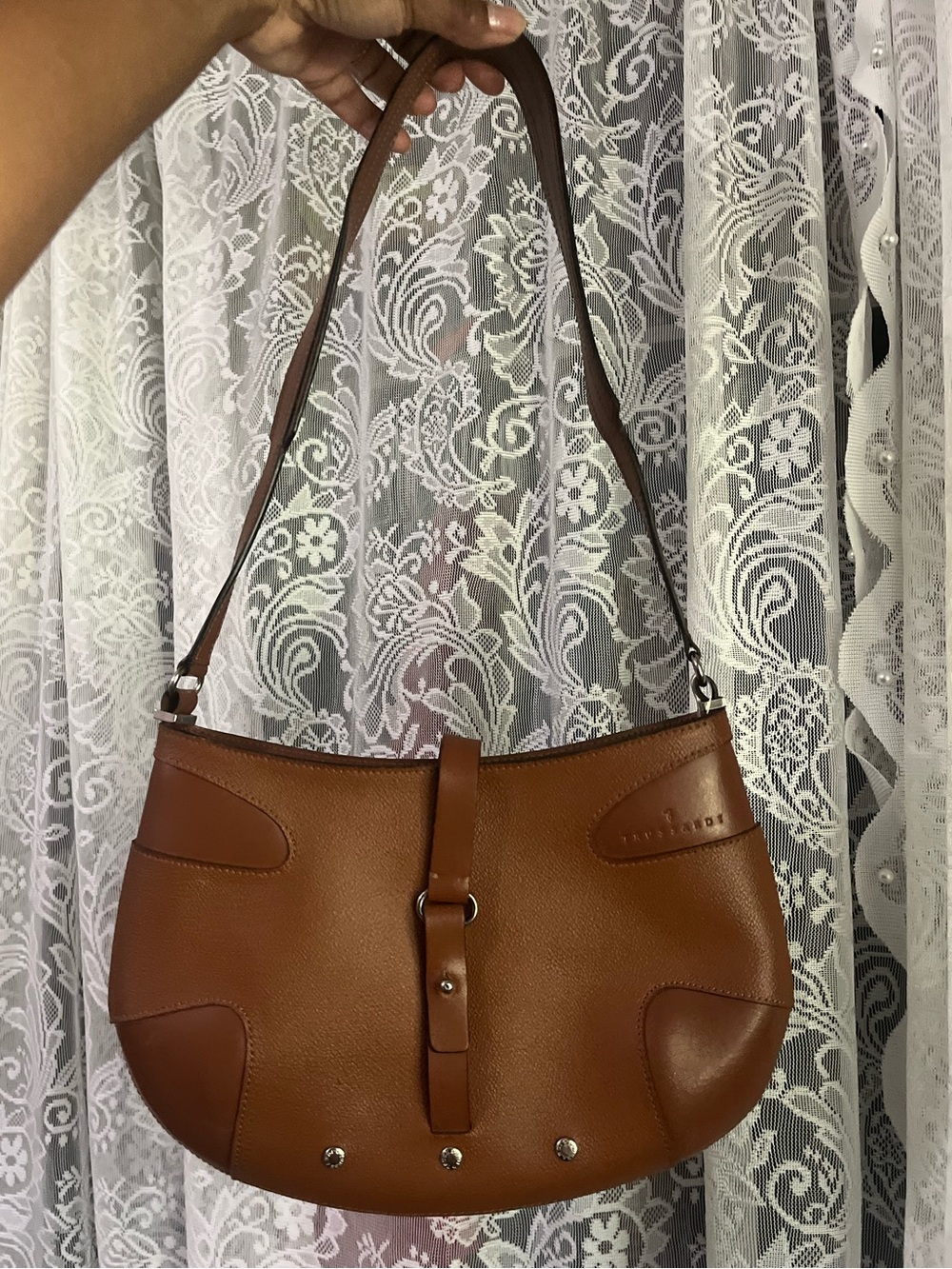 Trussardi Brown Leather Shoulder Bag